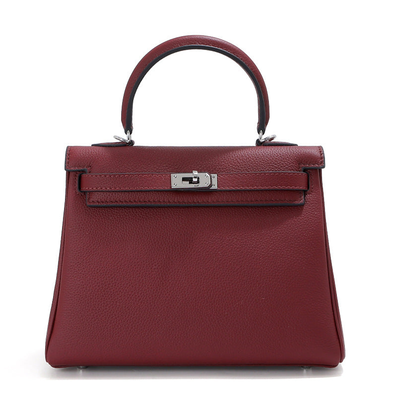 togo头层牛皮凯丽包高级感轻奢真皮女包通勤单肩斜挎包凯莉手提包