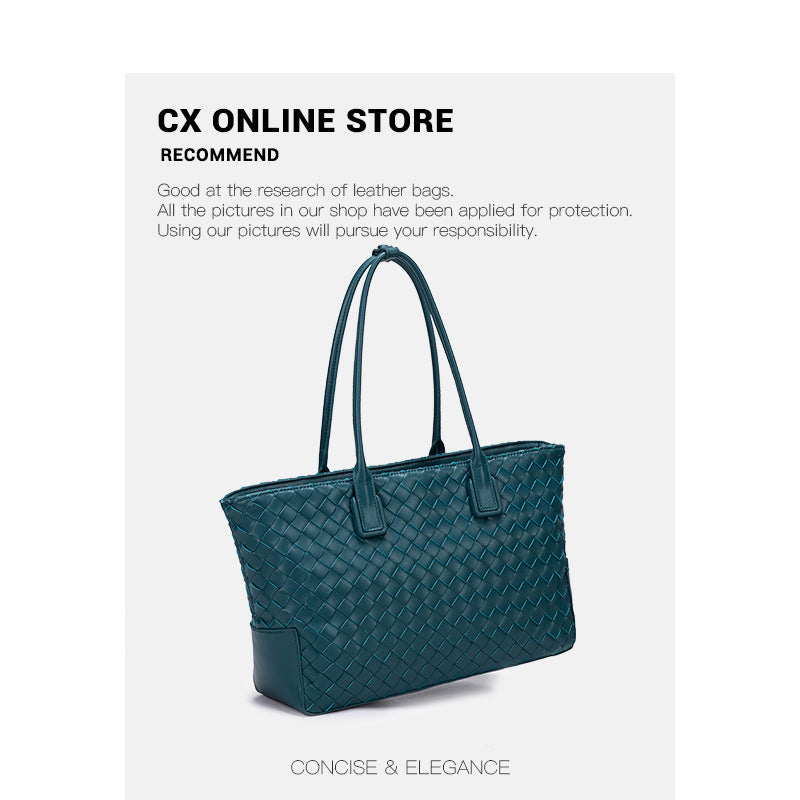 批发外贸2024新款编织女包托特包大容量复古时尚女士手提包单肩包