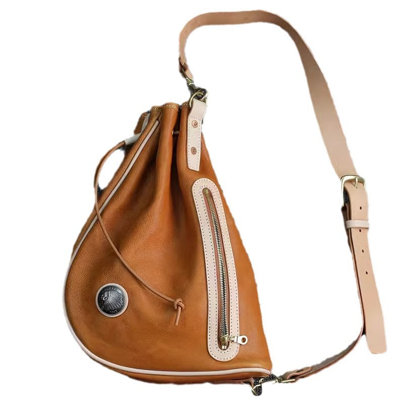 红月饺子包真皮防redmoon植鞣皮复古斜挎胸包哈雷男腰包机车包