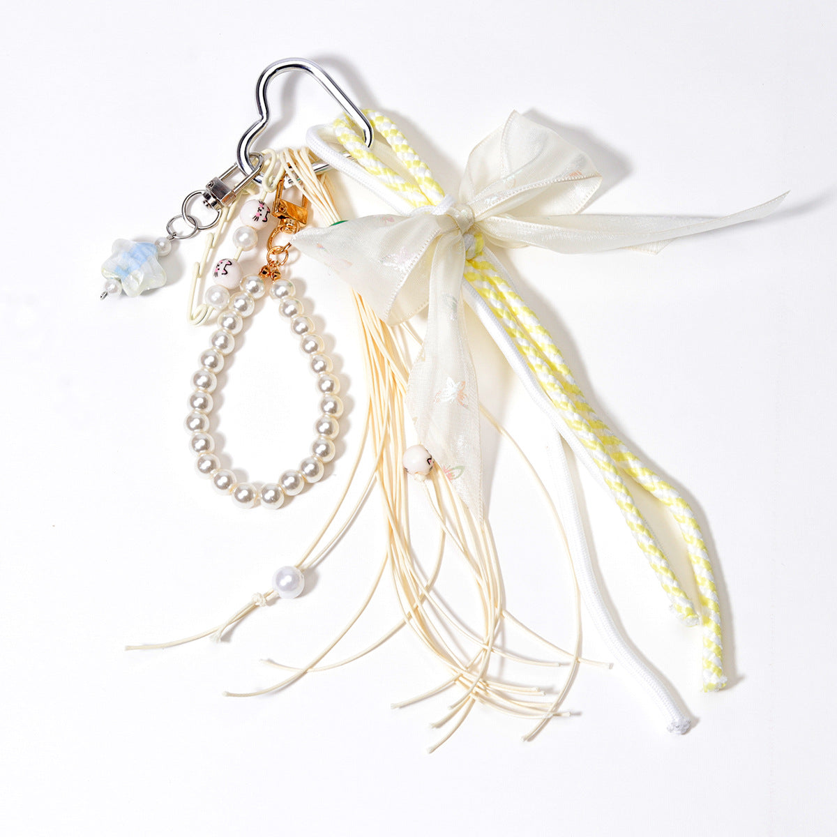 量大价优现货爱心钥匙蕾丝蝴蝶结吊孔兔子铃铛编织绳包挂钥匙扣