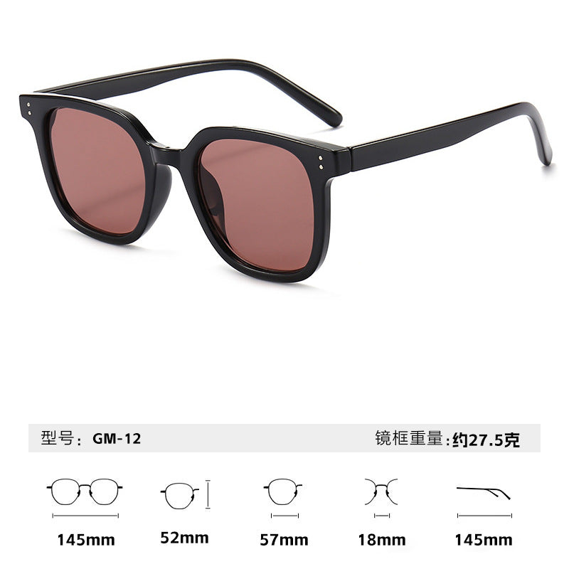 2025新款gm墨镜百搭显瘦高级感时尚圆框出街防晒太阳眼镜男女同款