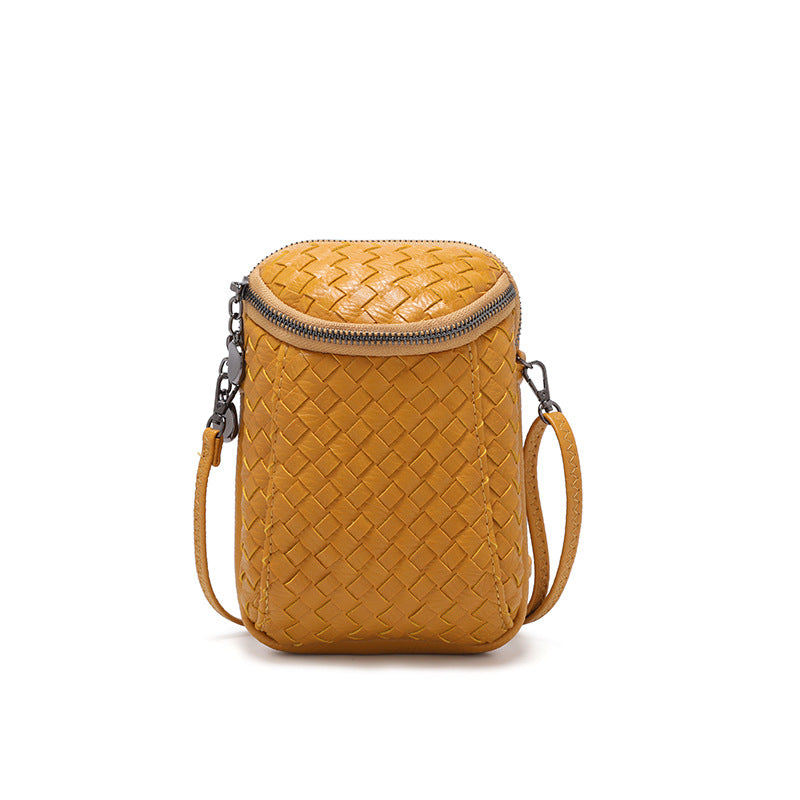 女包批发2025新款韩版单肩斜挎包迷你编织手机包零钱包  一件代发