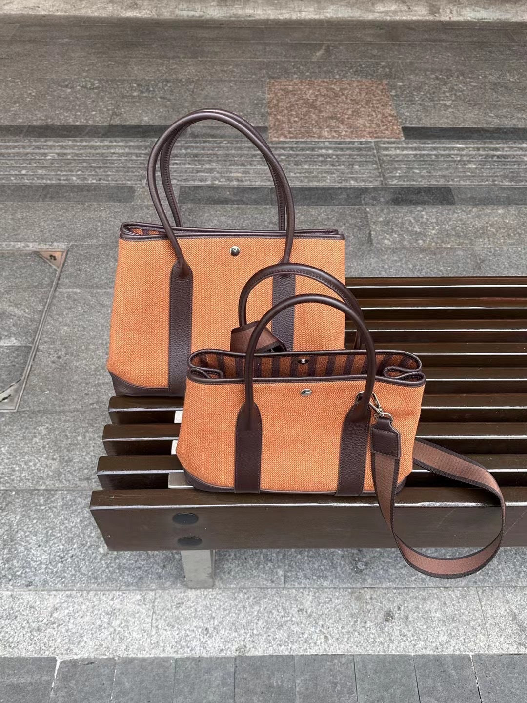 包包女2024新款秋冬欧美时尚百搭毛呢牛皮手提花园包单肩斜挎包潮