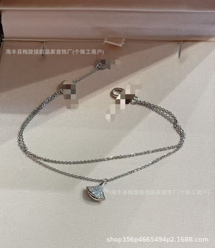 宝家扇子手链精工版裙子手链厚金电镀18k双链天然玛瑙工厂直销