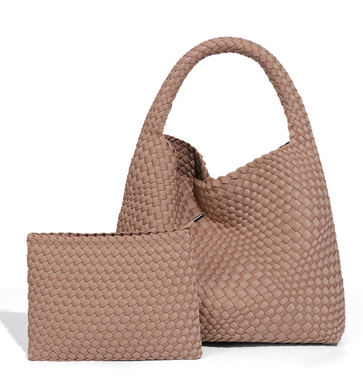 2025年流行手工编织包手提托特单肩腋下女包时尚复古潮流休闲质感