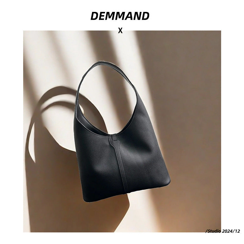 2024新款复古暗黑百搭简约机车锁扣包手提菜篮子包手拎小包潮品