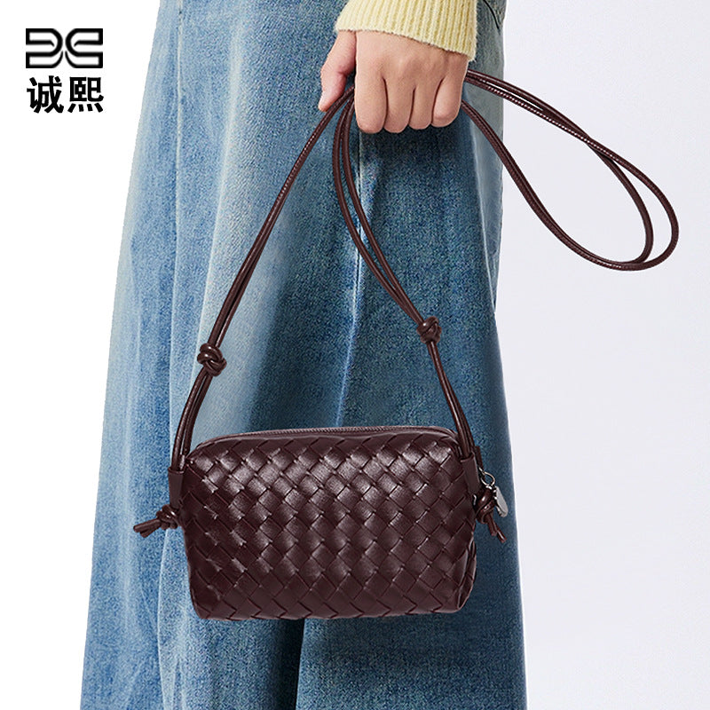 创意手工编织包包时尚潮流小方包秋冬新款小巧大容量单肩斜挎女包