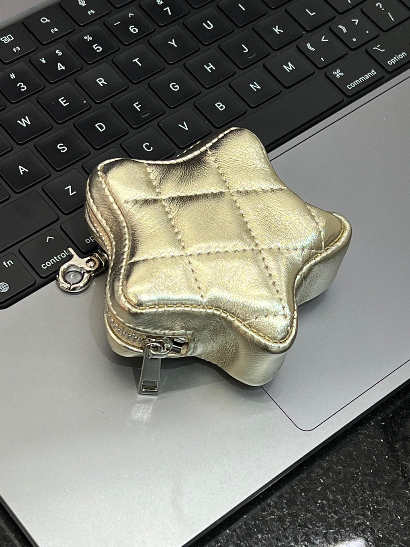 头层牛皮星星配饰包腰包链条包挂饰装饰真皮银色小包包单肩斜挎包