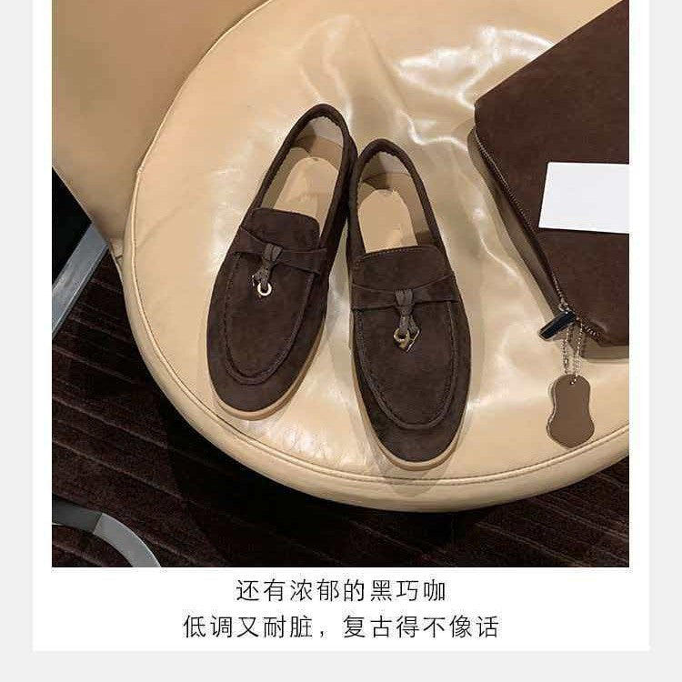 33--44大小码LP流苏锁扣内增高豆豆羊绒单鞋一脚蹬百搭软底乐福鞋