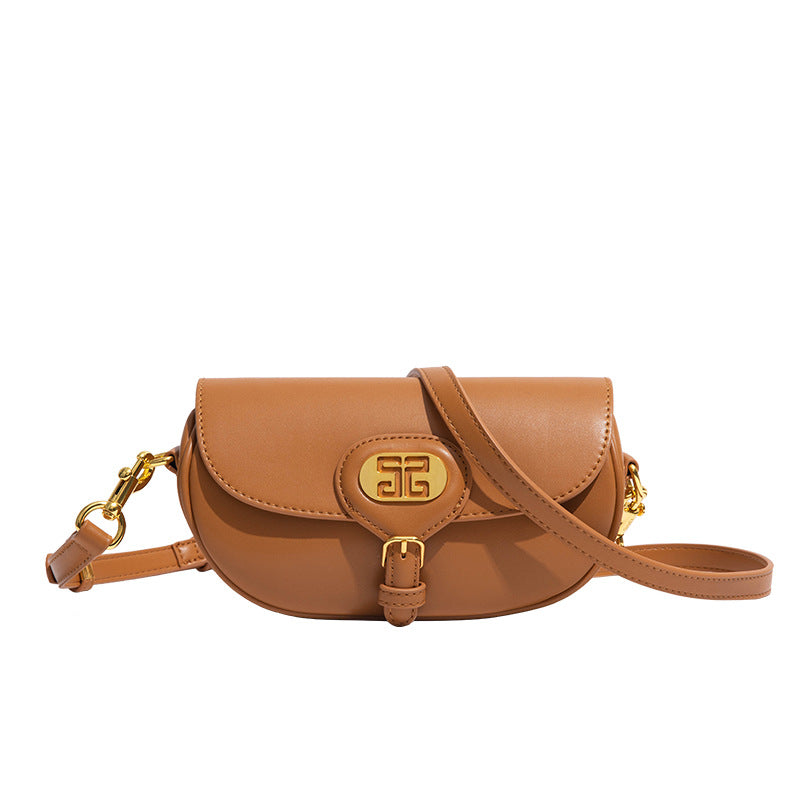 跨境新款时尚马鞍包个性潮流质感新月包复古大容量单肩包斜挎女包