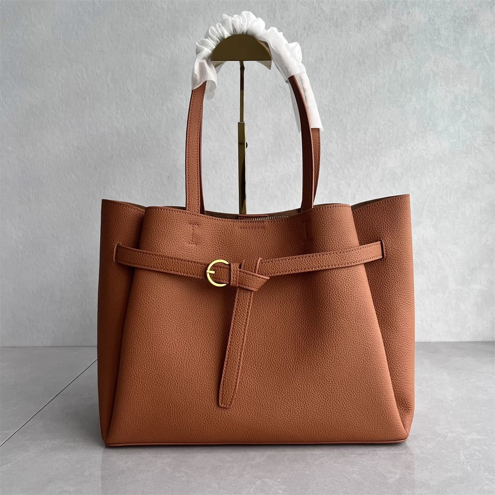 2025新款高品质牛皮托特包潮流时尚高级感大容量通勤单肩斜挎女包