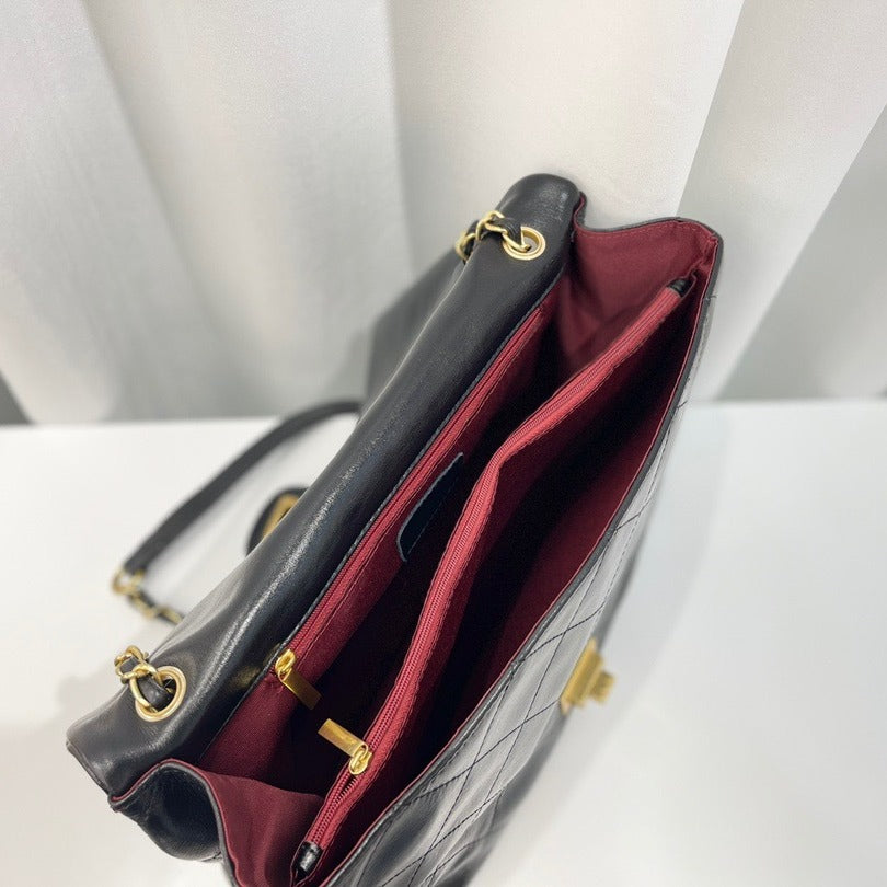 头层牛皮小香风菱格链条包大容量托特真皮女包时尚单肩斜挎流浪包