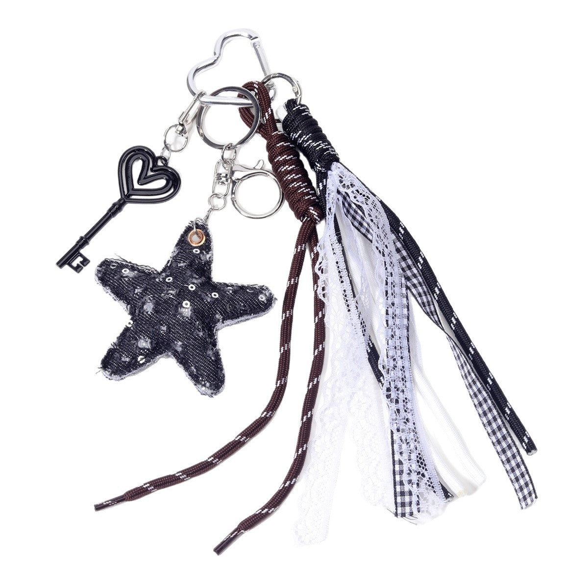 量大价优跨境直供五角星PU皮革包挂牛仔布挂件包包挂吊饰钥匙扣