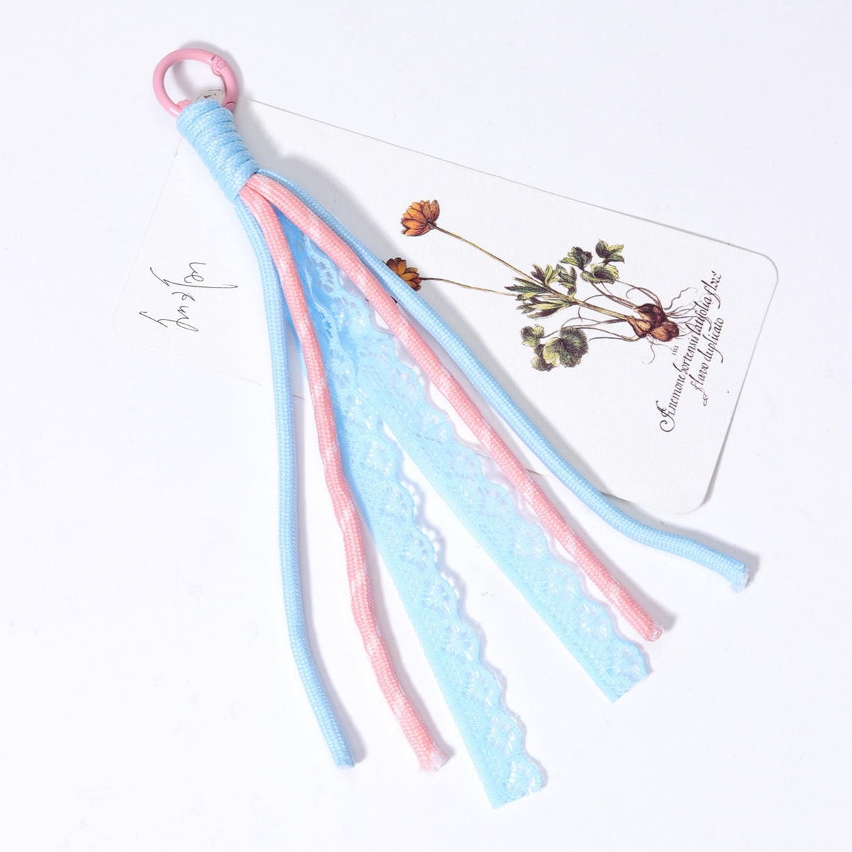 新款欧美波西米亚风涤纶纯手工编织钥匙扣包包挂件批发跨境亚马逊