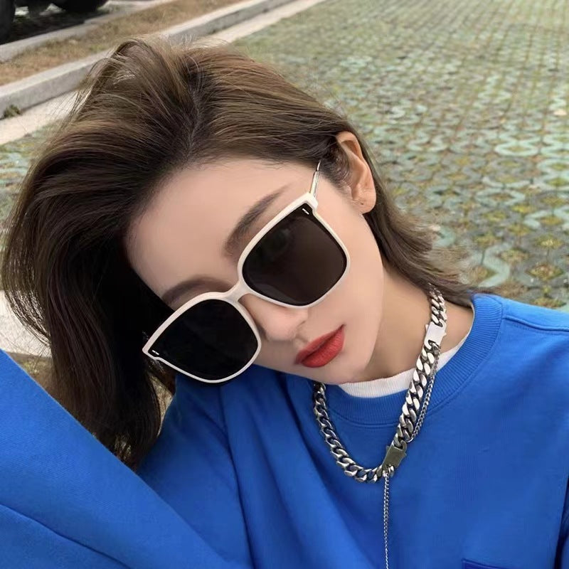时尚方框gm墨镜抖音女网红出街防晒防紫外线必备太阳眼镜大脸显白