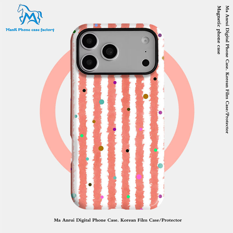 个性创意波点条纹菲林二合一适用苹果17pro手机壳iPhone16防摔套