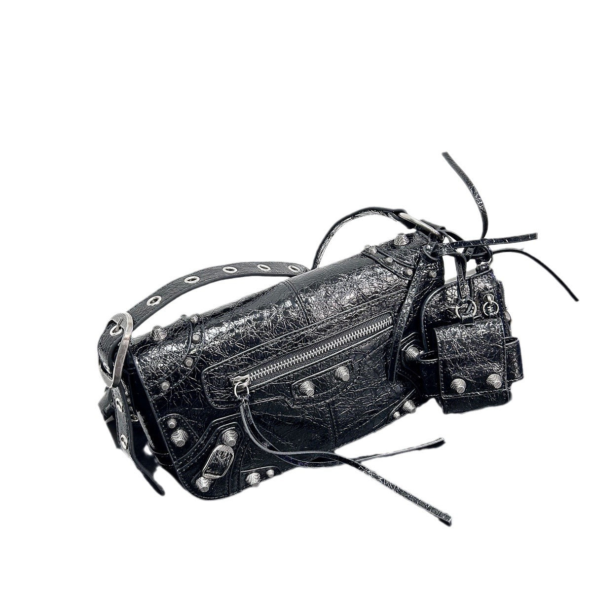 2023春季新款网红同款翻盖机车包复古铆钉休闲百搭相机包斜挎包包