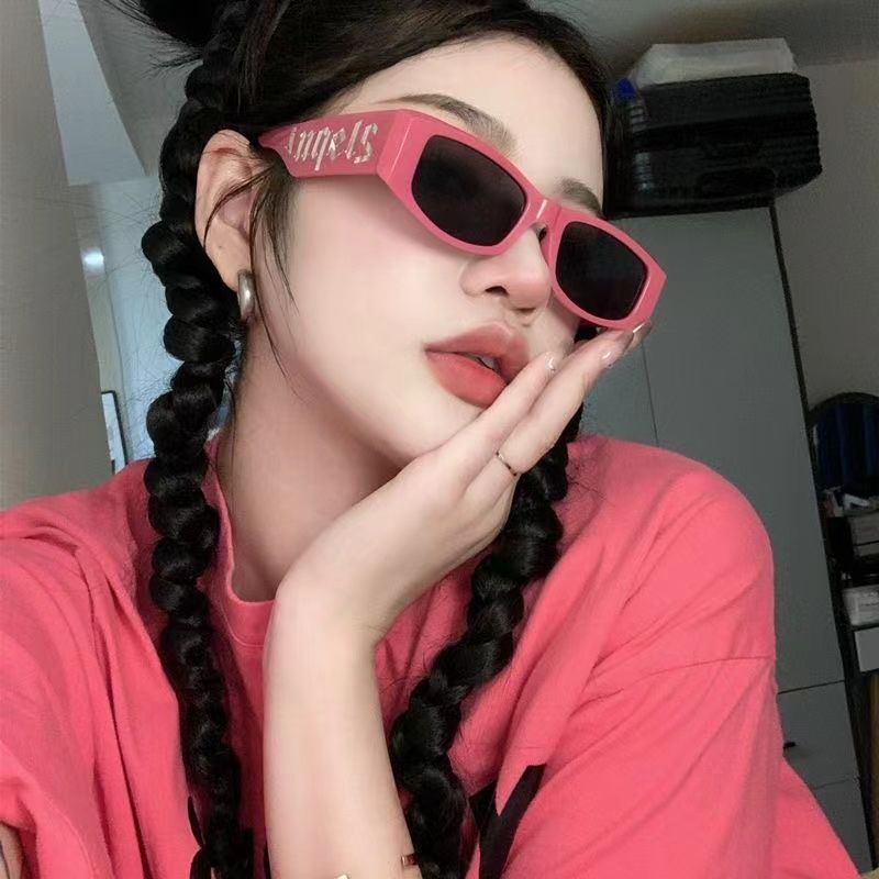 跨境欧美粉色墨镜男女时尚小框太阳眼镜个性高级感防紫外线太阳镜
