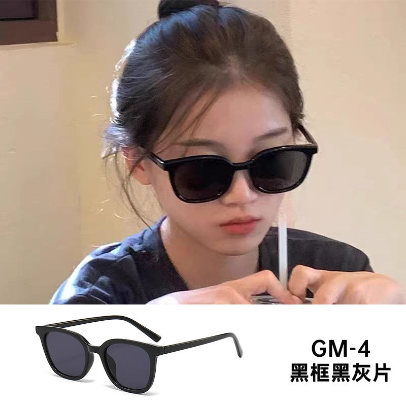 2024新款gm墨镜韩版男女开车防紫外线太阳镜防晒时尚圆框太阳眼镜