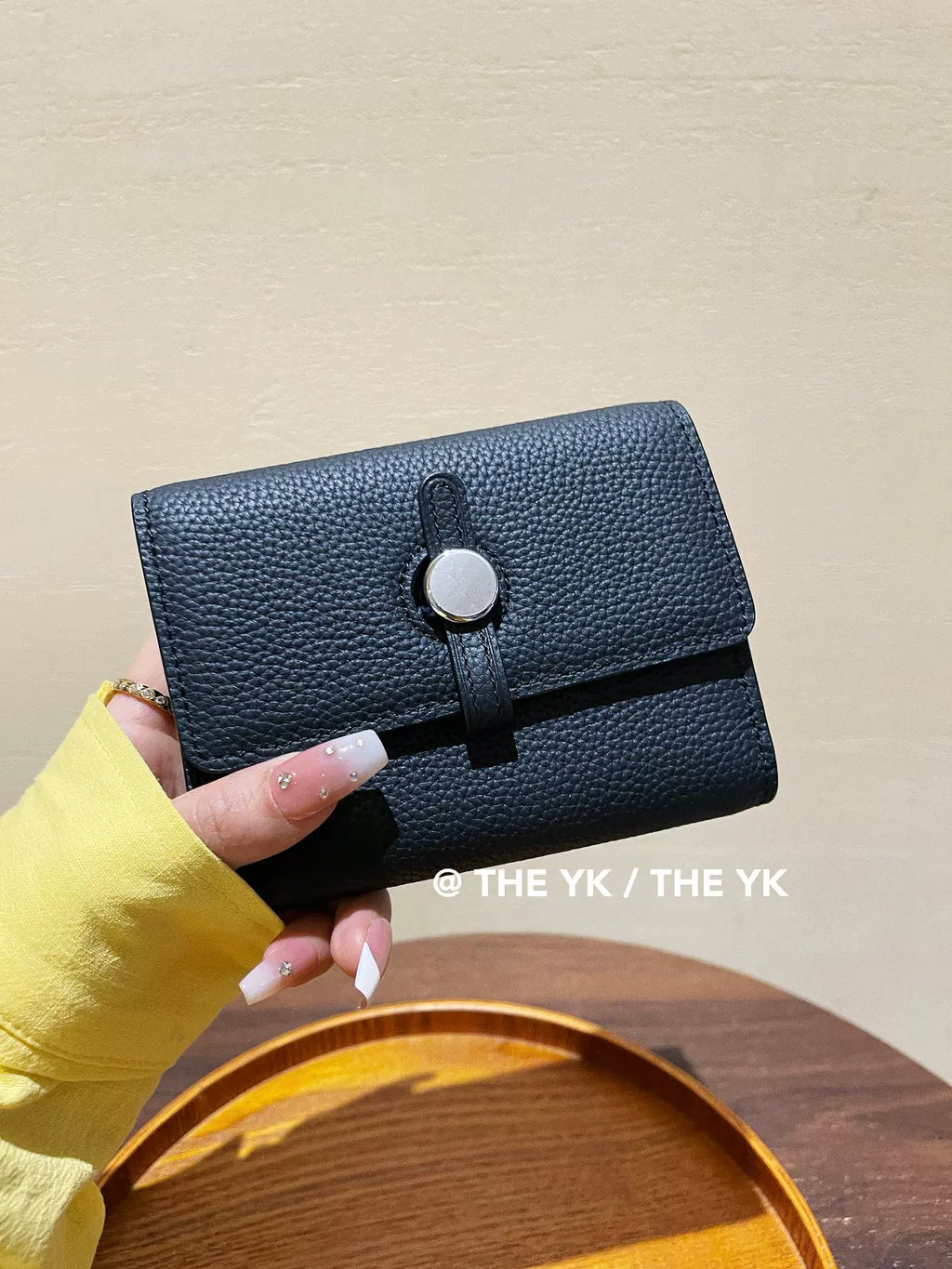 H经典抽带钱包女真皮荔枝纹两折中长款零钱包皮夹短多功能证件包