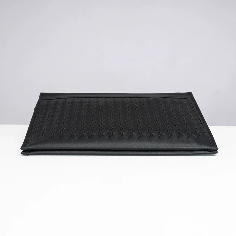 X&BV男士手包真皮大容量手拿包男商务休闲编织男包信封包手抓包潮