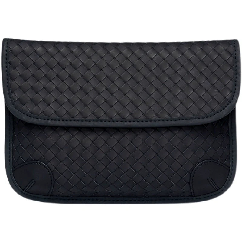 x&bv男士胸包真皮时尚小背包编织男包单肩包头层牛皮多功能斜挎包