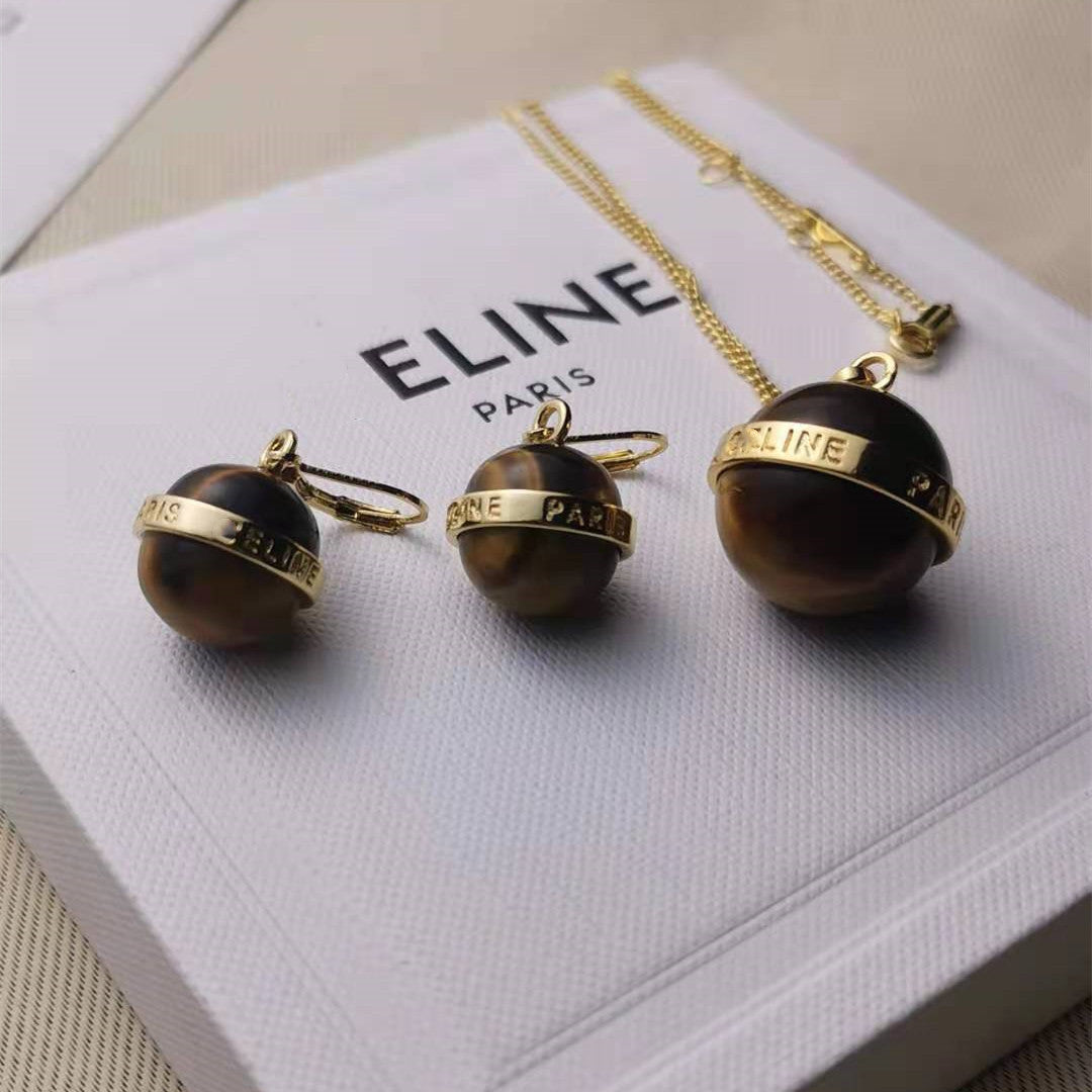 赛家虎眼石星球项链fashion小众长款项链男潮欧美独特圆球锁骨链