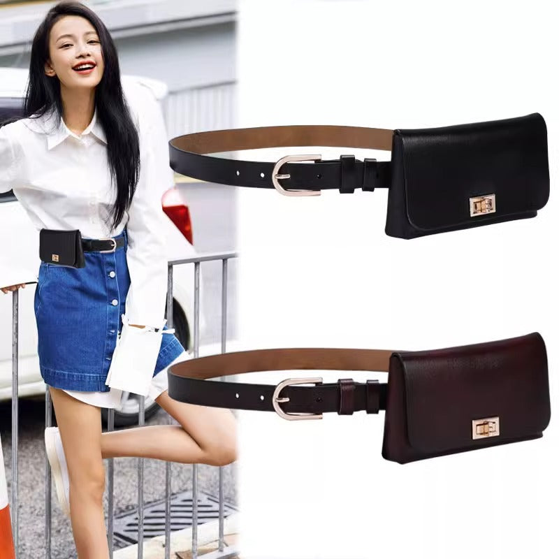 真皮腰带女装饰连衣裙收腰手机腰包夏季百搭配裙子西装细皮带时尚