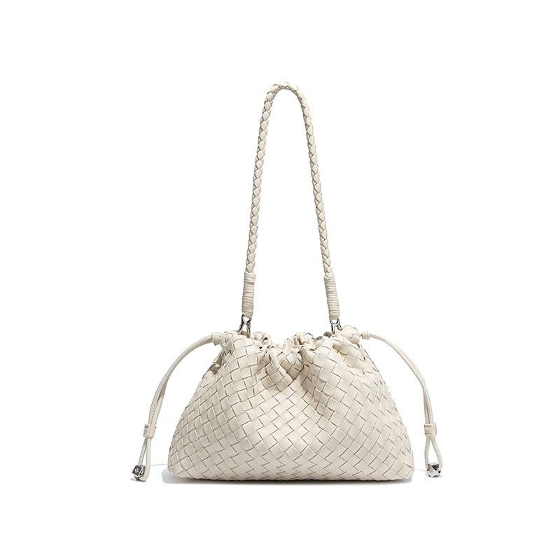 高级感简约单肩腋下女包小众设计垃圾袋斜跨编织包百搭饺子云朵包