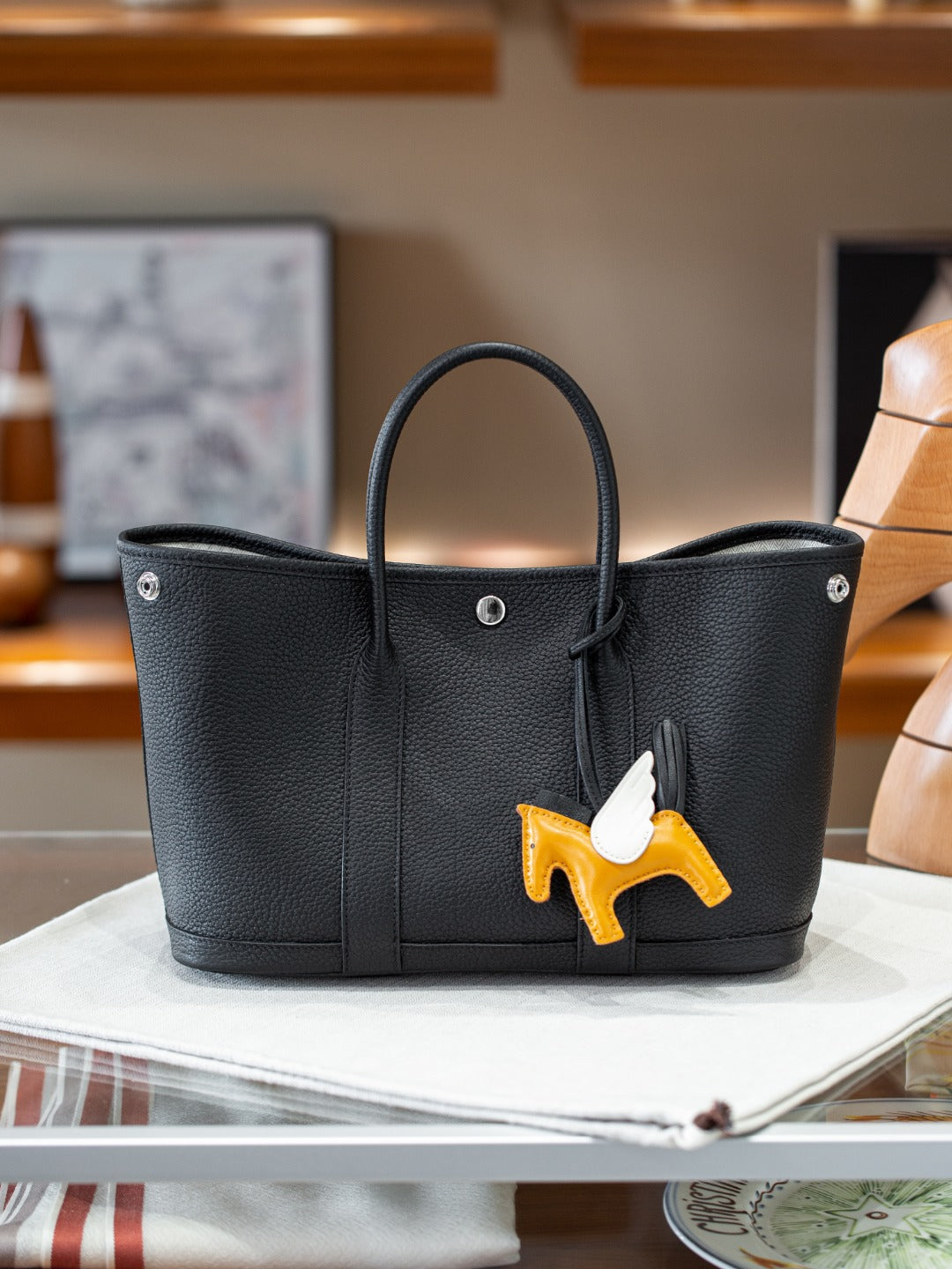 手工蜡线Garden party花园包真皮手提托特包通勤妈咪包购物袋女