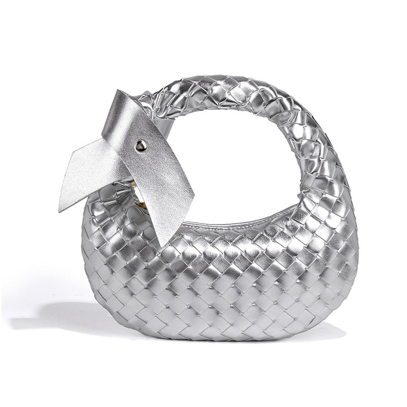 跨境亚马逊货源女包时尚质感手拎腋下包手工编织包夏季潮流饺子包