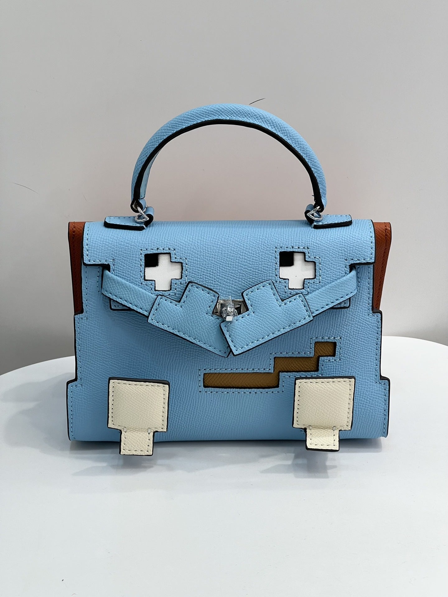 小众设计凯莉包2024新款可爱恶搞小怪兽包牛皮单肩手提包斜挎包女