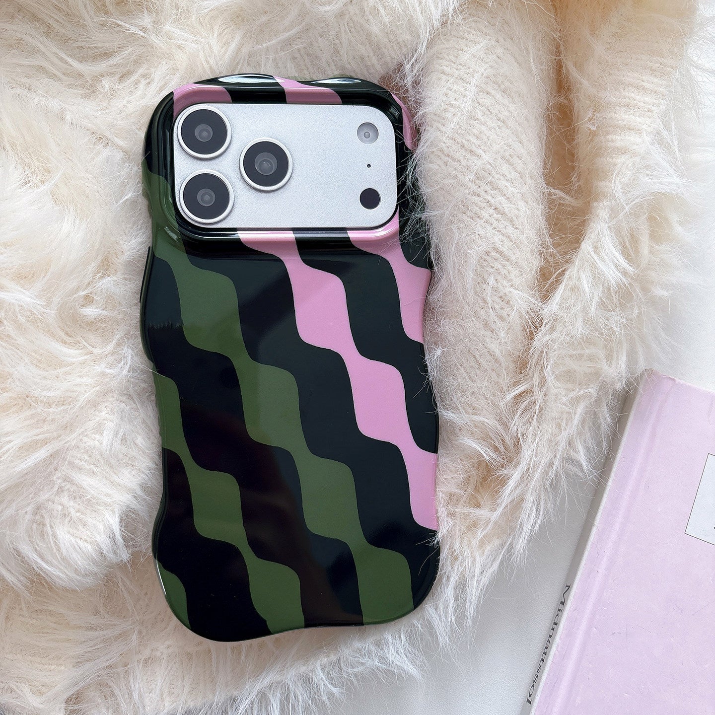 ins彩色棱形波浪菲林二合一手机壳适用苹果17promax磁吸iPhone16