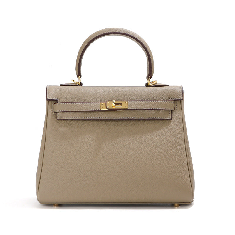 凯利包包头层牛皮大容量真皮女包铂金凯丽轻奢手提单肩斜挎包通勤