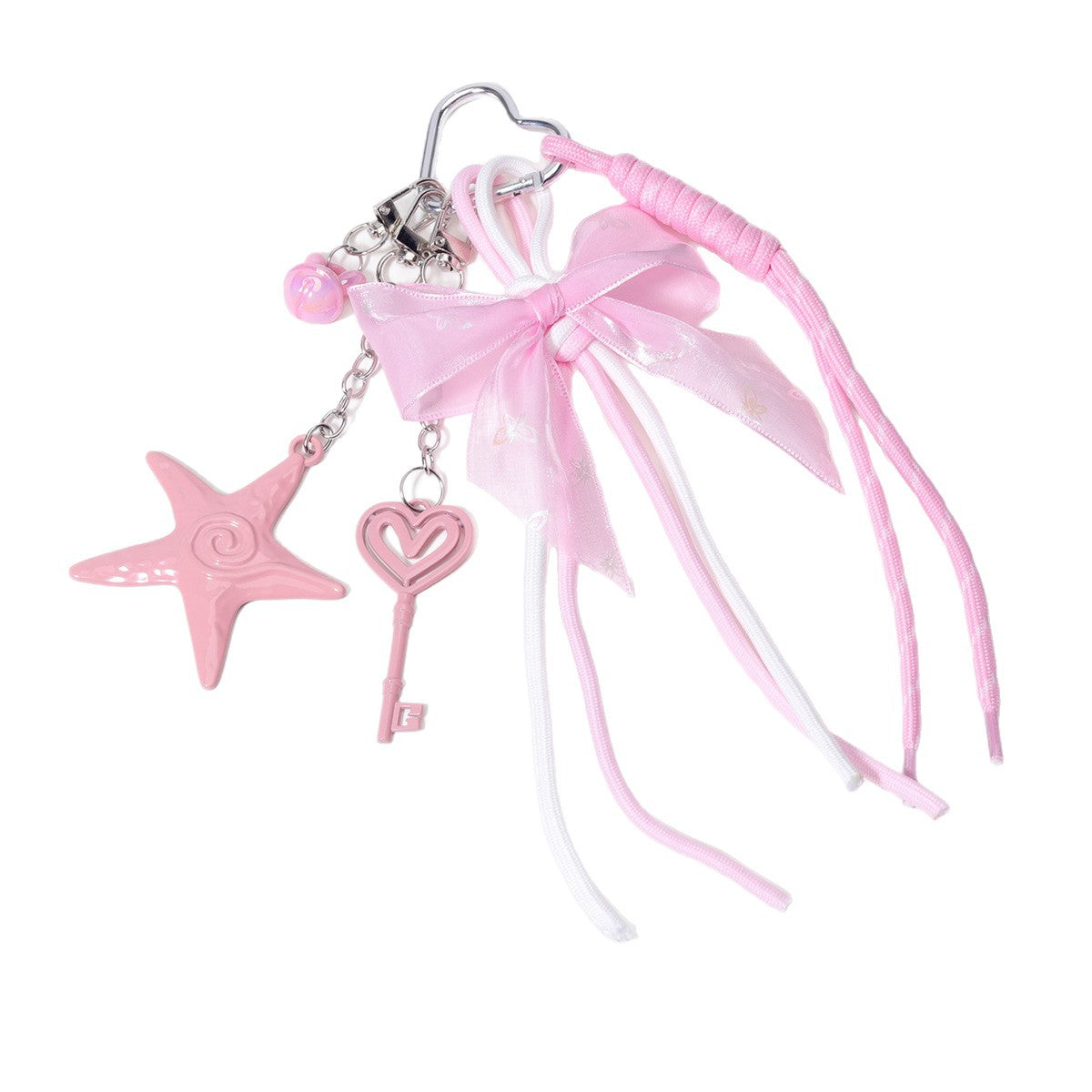 量大价优现货爱心钥匙蕾丝蝴蝶结吊孔兔子铃铛编织绳包挂钥匙扣