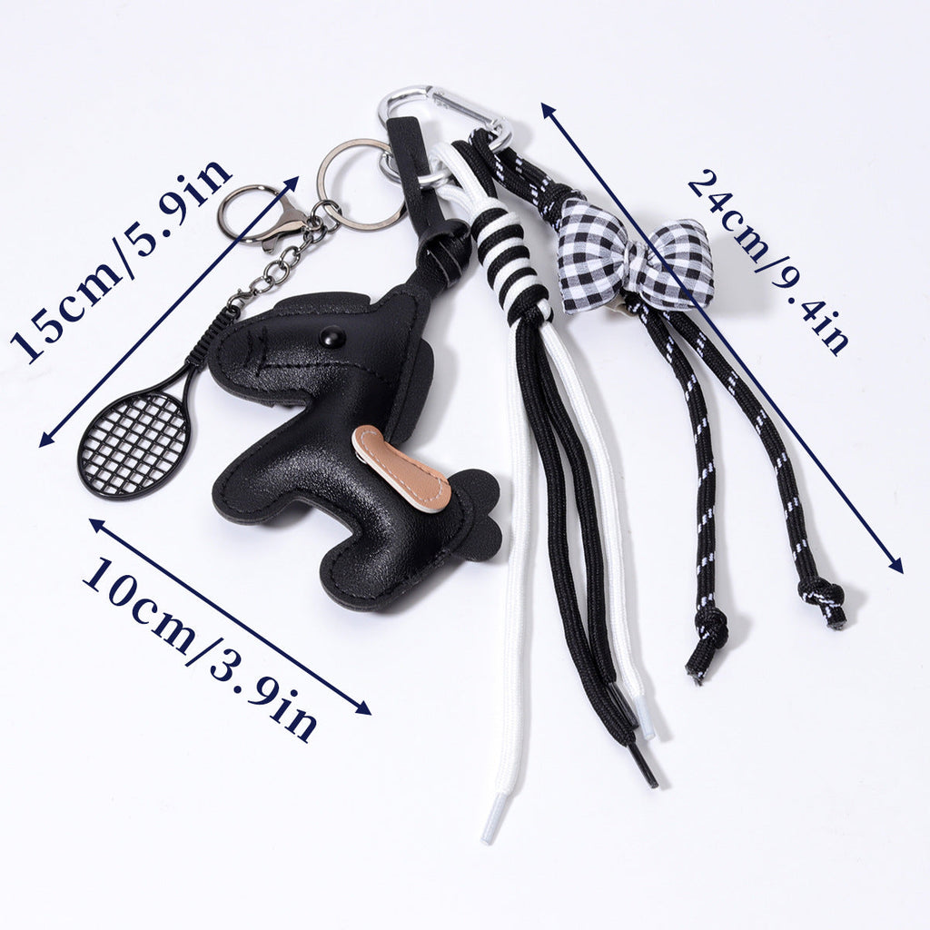 皮革包挂马年潮牌挂绳小马箱包挂件马上有钱钥匙扣搭配辅料挂坠