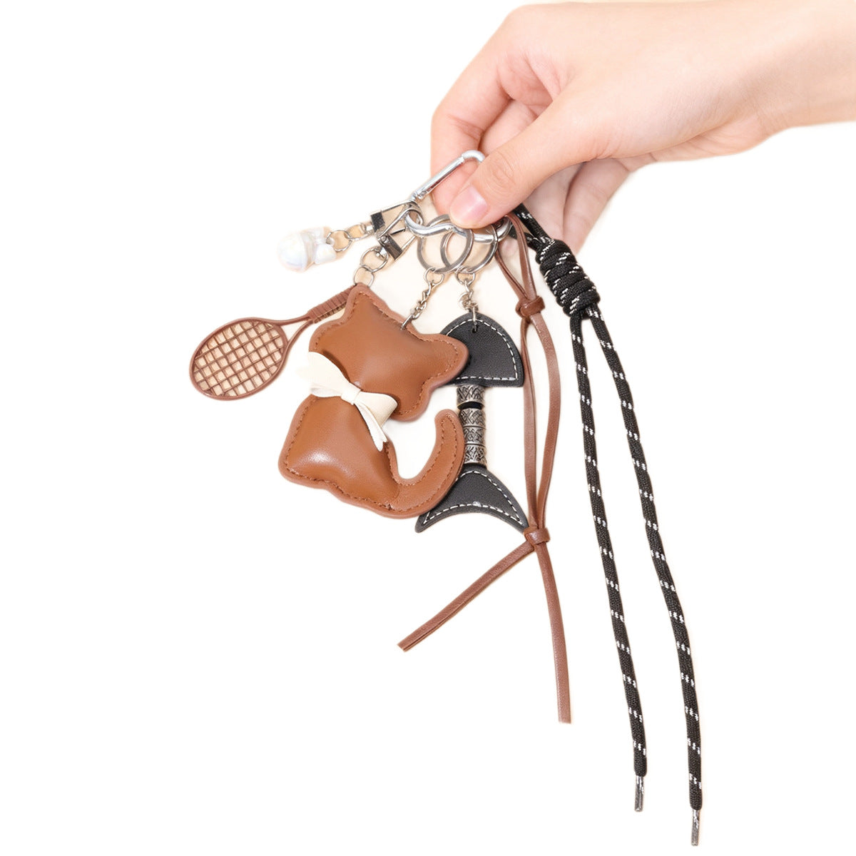 新款皮质小猫咪包包挂件蝴蝶结可爱卡通动物小猫女包挂饰小礼品