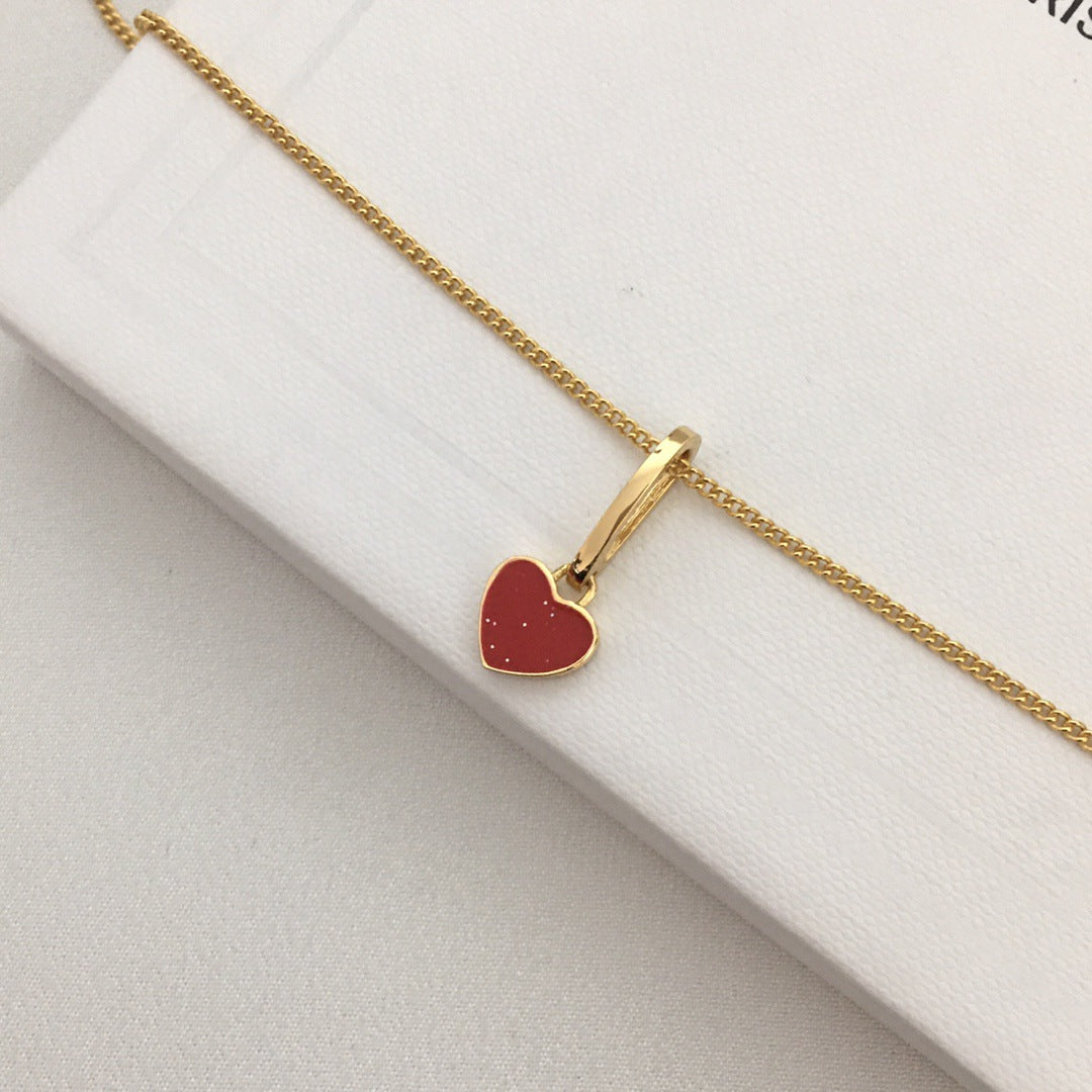 赛林22新款红心项链女个性气质甜美CEL风心形锁骨链爱心吊坠颈链