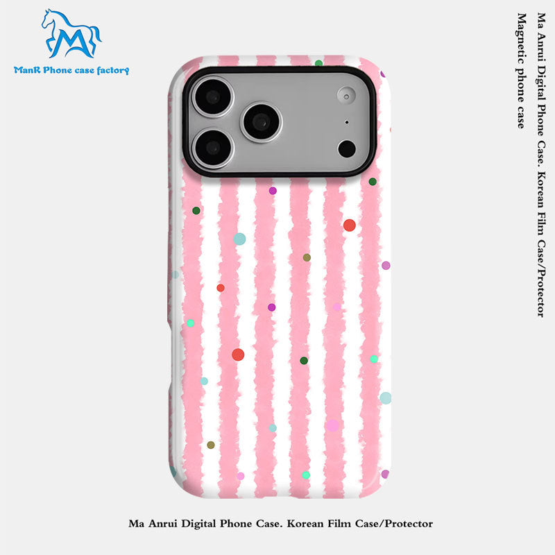 个性创意波点条纹菲林二合一适用苹果17pro手机壳iPhone16防摔套