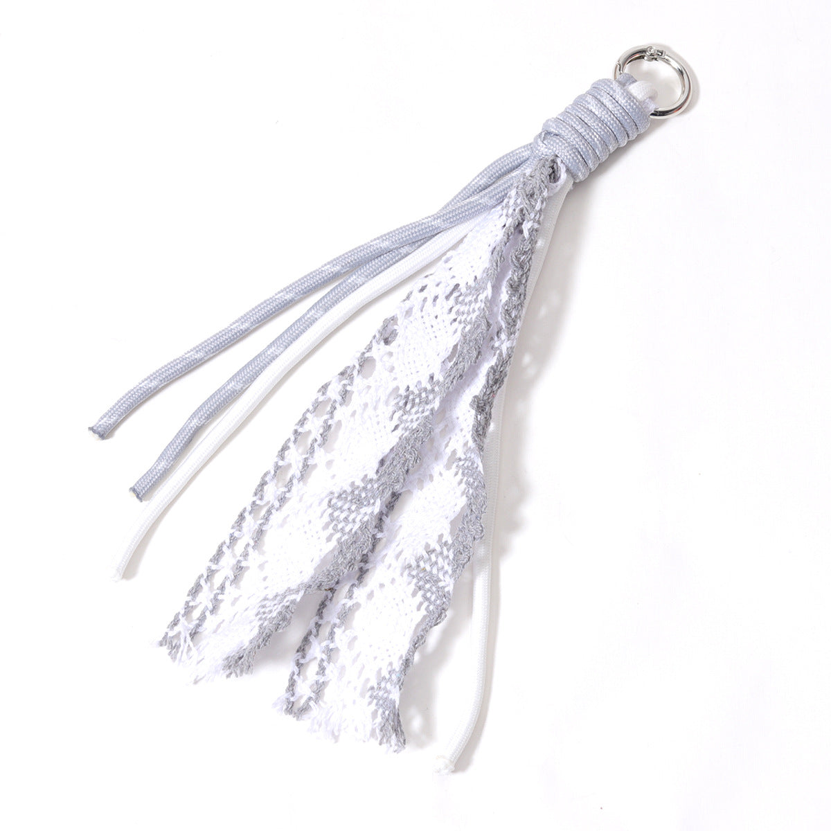 新款欧美波西米亚风涤纶纯手工编织钥匙扣包包挂件批发跨境亚马逊