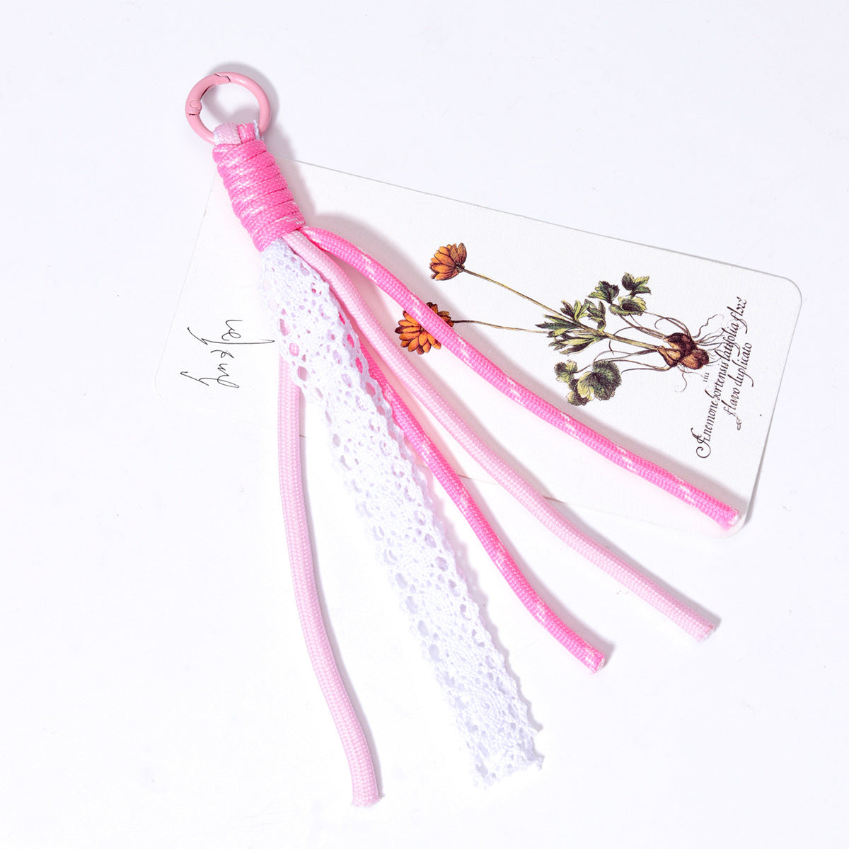 新款欧美波西米亚风涤纶纯手工编织钥匙扣包包挂件批发跨境亚马逊