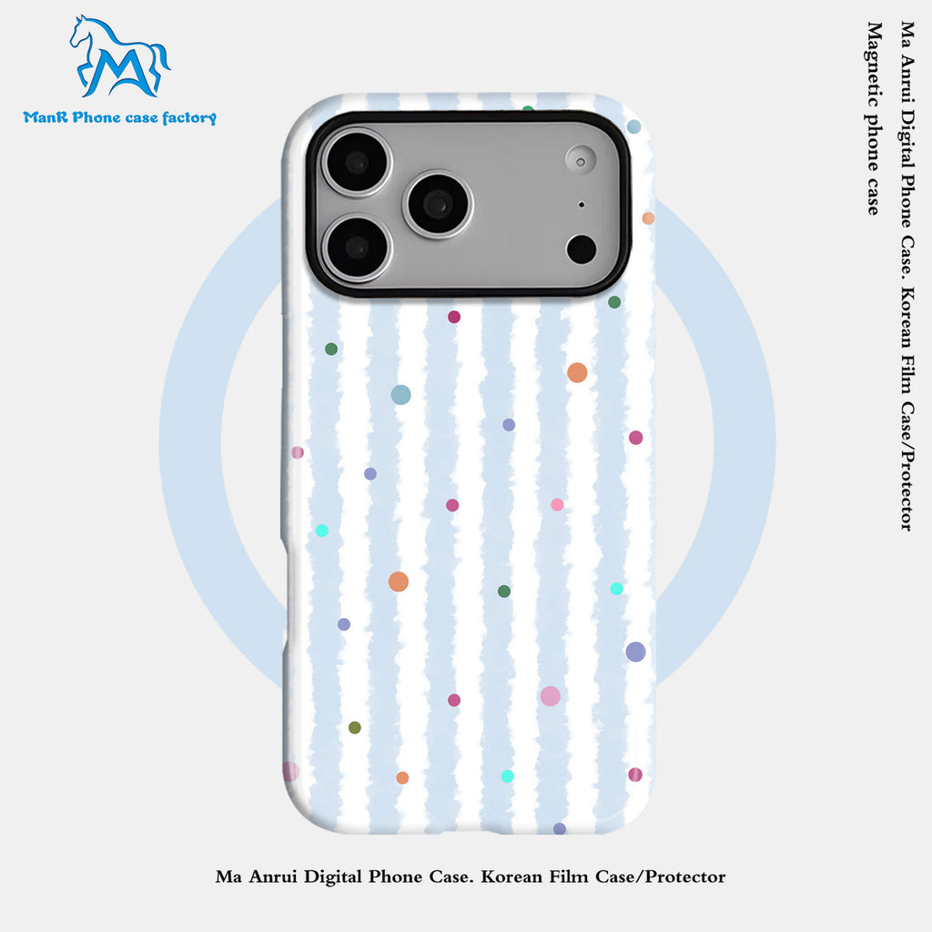 个性创意波点条纹菲林二合一适用苹果17pro手机壳iPhone16防摔套