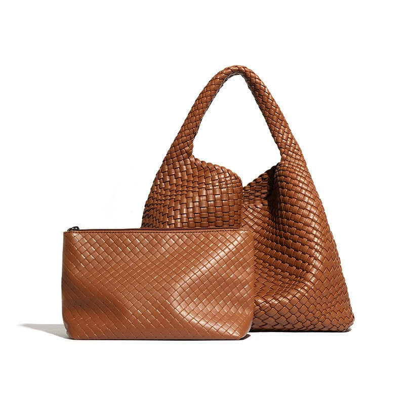 跨境热销爆款订制托特包手提女包潮流大容量腋下包编织子母单肩包