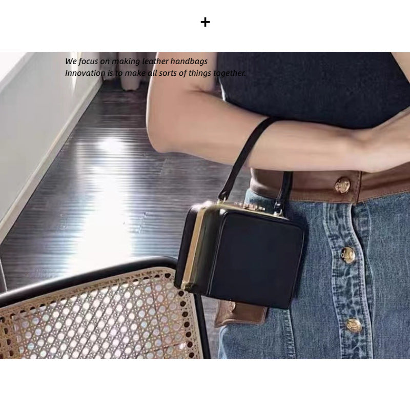 凯旋门腋下包女包包晚宴链条包斜挎手提小方包真皮盒子老花手拎