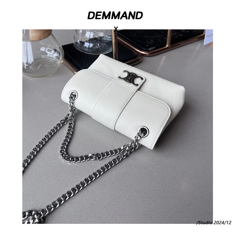 香港凯旋门腋下包包女2024新款真皮春夏高级感法棍信封链条小方包
