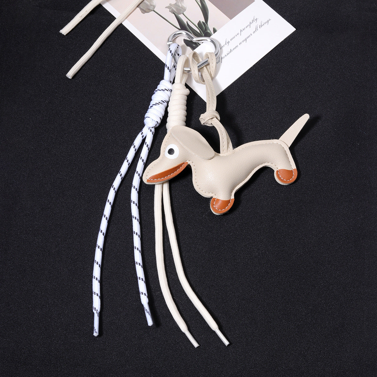 跨境热销腊肠狗钥匙扣高级感编织绳巧克力包包挂件狗狗钥匙扣