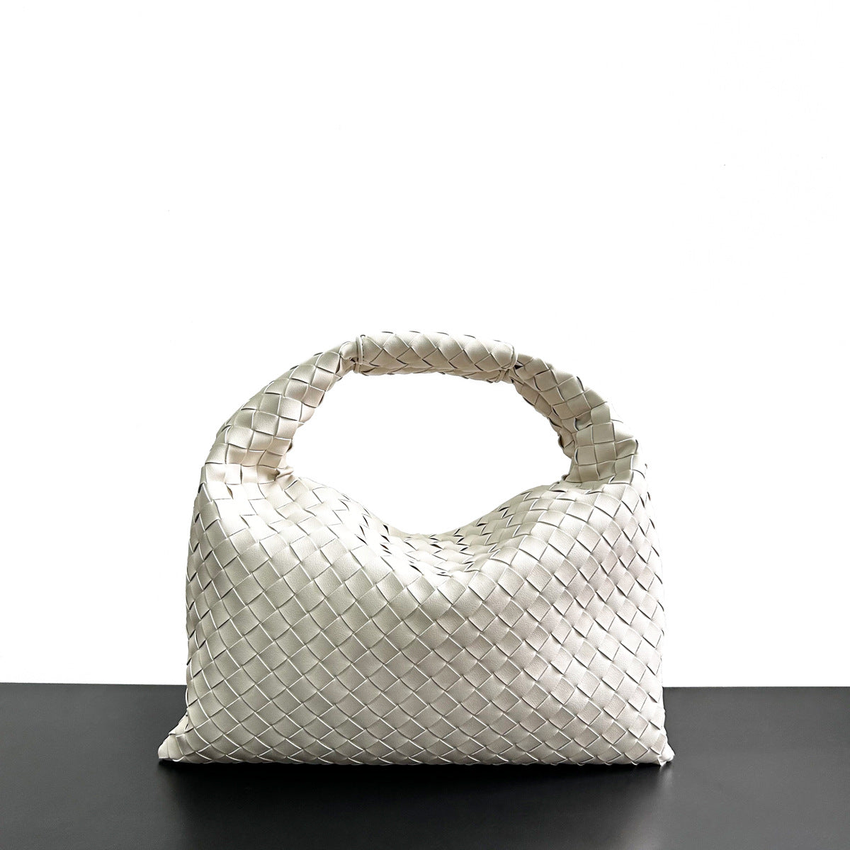 新款2023编织托特包秋冬大容量通勤包真牛皮单肩腋下包时尚手提包