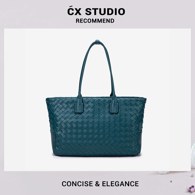 批发外贸2024新款编织女包托特包大容量复古时尚女士手提包单肩包