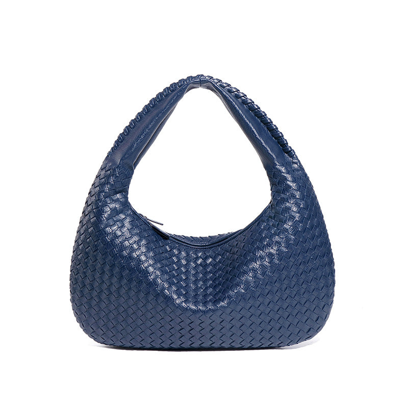 工厂定制LOGO编织包包高级感大容量饺子包跨境手拎单肩女包腋下包