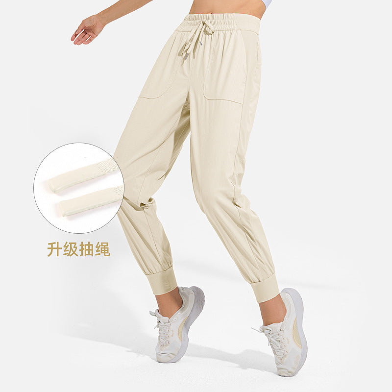 宽松休闲运动裤女抽绳束腿小脚显瘦跑步舞蹈瑜伽裤透气长裤健身服